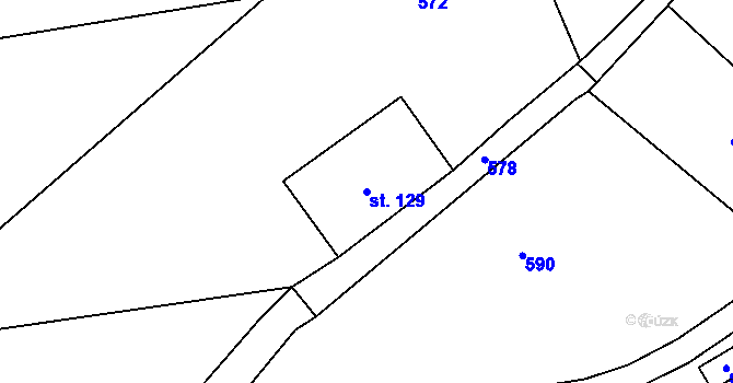 Parcela st. 129 v KÚ Šedivec, Katastrální mapa