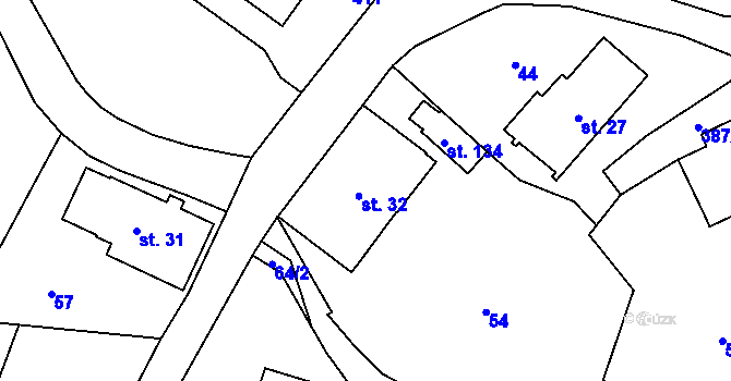 Parcela st. 32 v KÚ Šedivec, Katastrální mapa