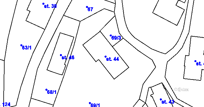 Parcela st. 44 v KÚ Šedivec, Katastrální mapa