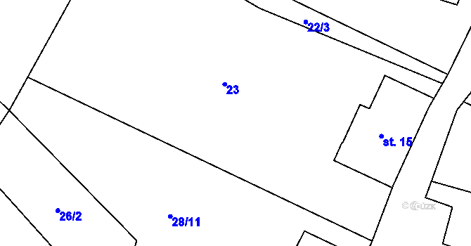 Parcela st. 23 v KÚ Šedivec, Katastrální mapa