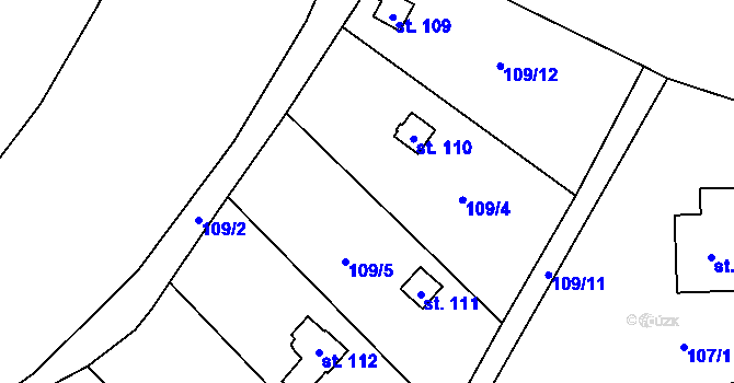 Parcela st. 110 v KÚ Šedivec, Katastrální mapa