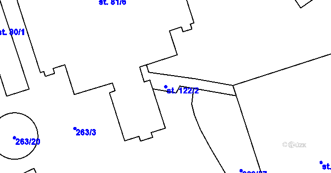 Parcela st. 122/2 v KÚ Šedivec, Katastrální mapa