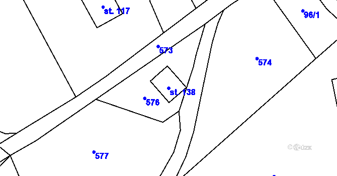 Parcela st. 138 v KÚ Šedivec, Katastrální mapa
