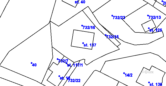 Parcela st. 137 v KÚ Pulovice, Katastrální mapa