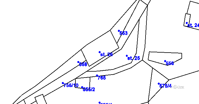 Parcela st. 26 v KÚ Pulovice, Katastrální mapa