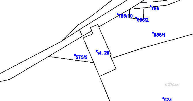Parcela st. 28 v KÚ Pulovice, Katastrální mapa