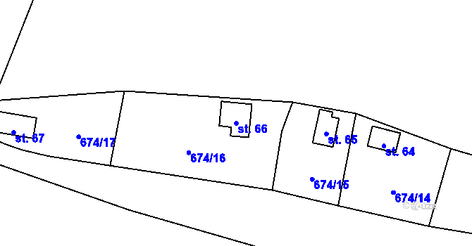 Parcela st. 66 v KÚ Pulovice, Katastrální mapa
