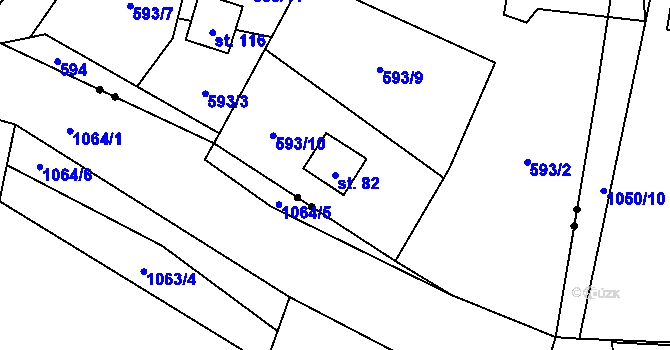 Parcela st. 82 v KÚ Pulovice, Katastrální mapa