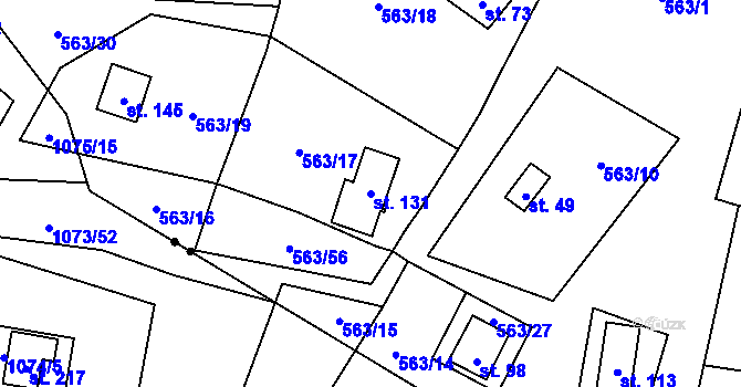 Parcela st. 131 v KÚ Pulovice, Katastrální mapa