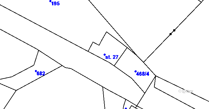 Parcela st. 27 v KÚ Sedlečko u Karlových Var, Katastrální mapa