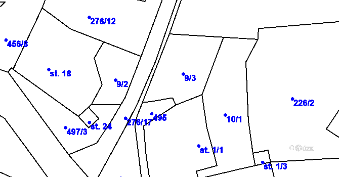 Parcela st. 9/6 v KÚ Sedlečko u Karlových Var, Katastrální mapa