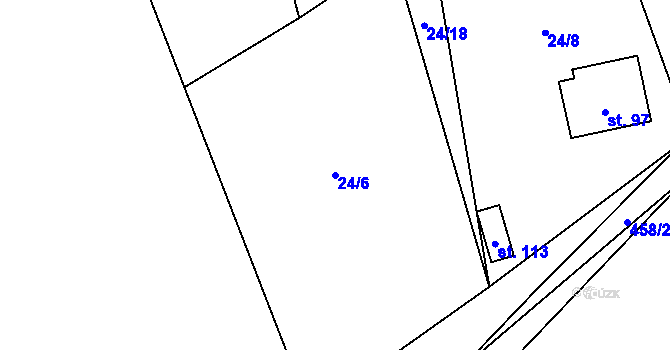 Parcela st. 24/6 v KÚ Sedlečko u Karlových Var, Katastrální mapa