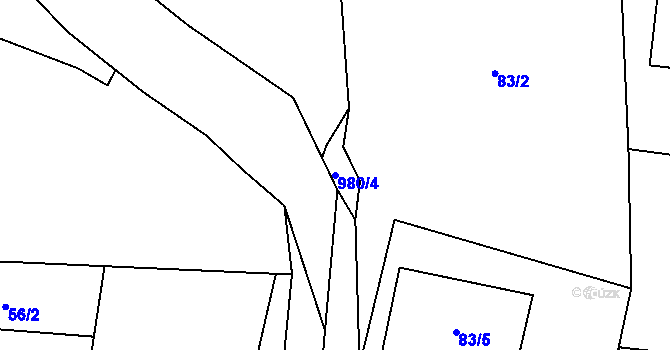 Parcela st. 980/4 v KÚ Šemnice, Katastrální mapa