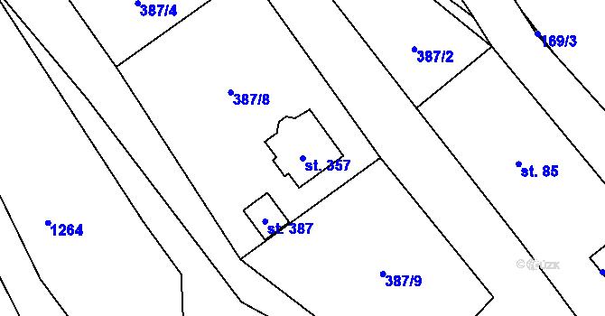 Parcela st. 357 v KÚ Šemnice, Katastrální mapa