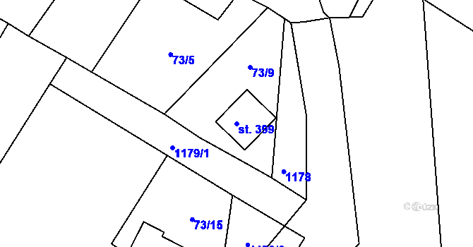 Parcela st. 399 v KÚ Šemnice, Katastrální mapa