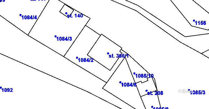 Parcela st. 132 v KÚ Šemnice, Katastrální mapa