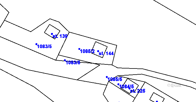 Parcela st. 144 v KÚ Šemnice, Katastrální mapa