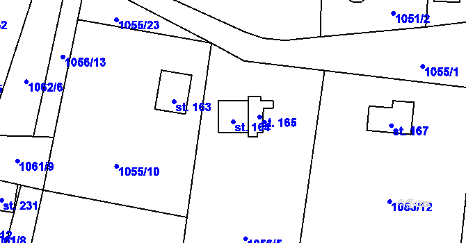 Parcela st. 164 v KÚ Šemnice, Katastrální mapa