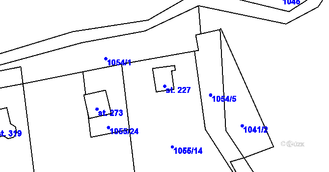 Parcela st. 227 v KÚ Šemnice, Katastrální mapa