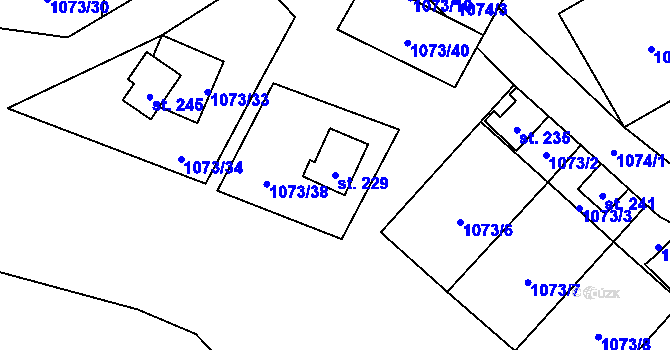 Parcela st. 229 v KÚ Šemnice, Katastrální mapa