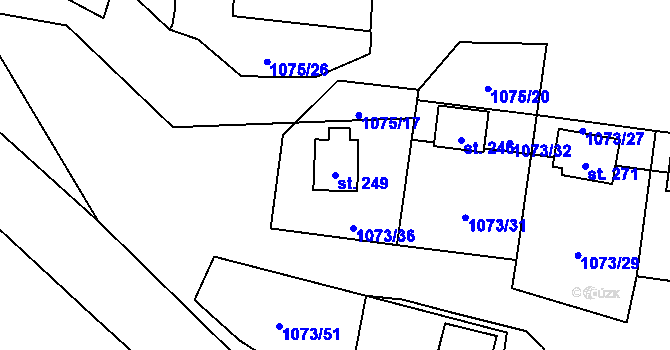 Parcela st. 249 v KÚ Šemnice, Katastrální mapa