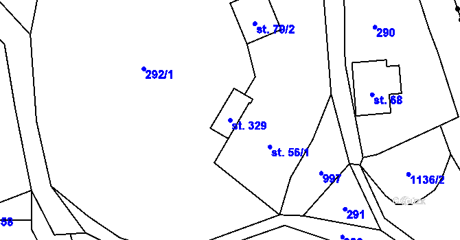 Parcela st. 329 v KÚ Šemnice, Katastrální mapa