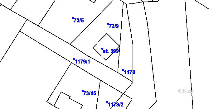 Parcela st. 330/2 v KÚ Šemnice, Katastrální mapa