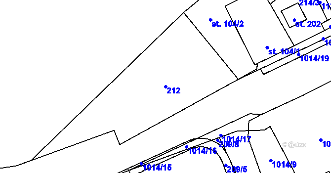 Parcela st. 212 v KÚ Šemnice, Katastrální mapa