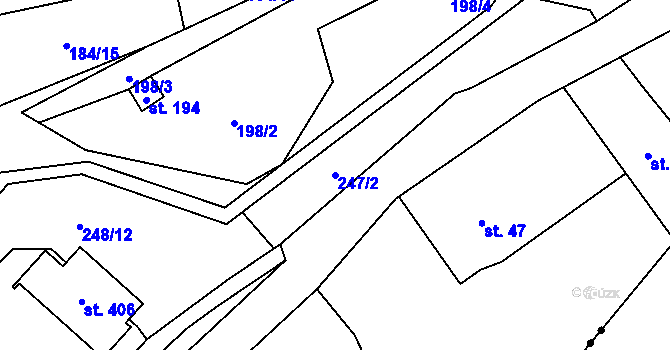 Parcela st. 247/2 v KÚ Šemnice, Katastrální mapa