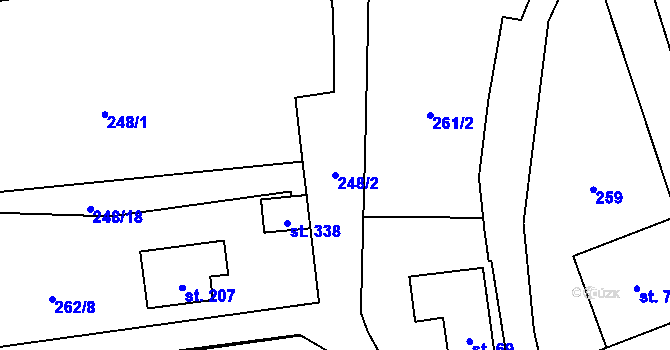Parcela st. 248/2 v KÚ Šemnice, Katastrální mapa