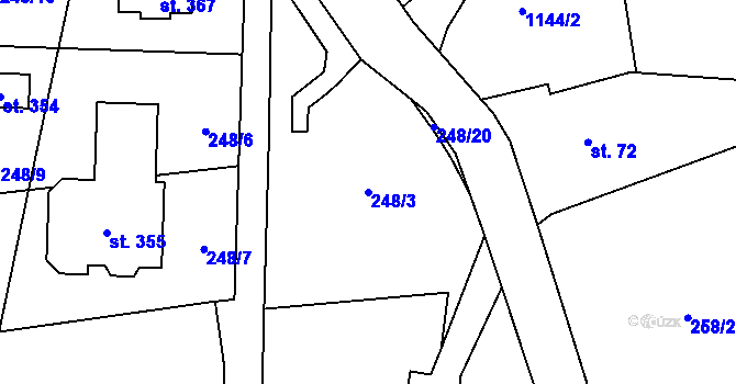 Parcela st. 248/3 v KÚ Šemnice, Katastrální mapa