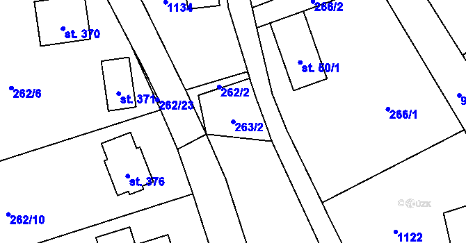 Parcela st. 263/2 v KÚ Šemnice, Katastrální mapa