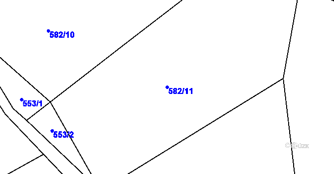 Parcela st. 582/11 v KÚ Šemnice, Katastrální mapa