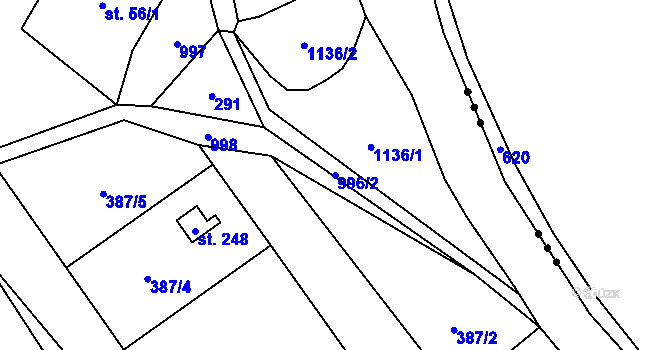 Parcela st. 996/2 v KÚ Šemnice, Katastrální mapa