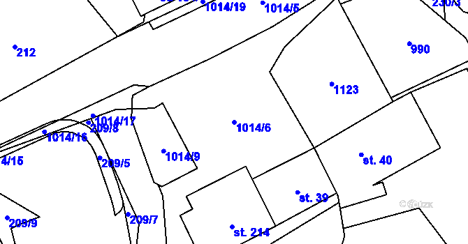 Parcela st. 1014/6 v KÚ Šemnice, Katastrální mapa