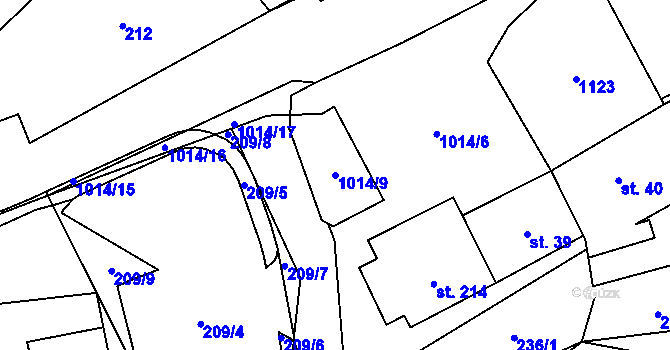Parcela st. 1014/9 v KÚ Šemnice, Katastrální mapa