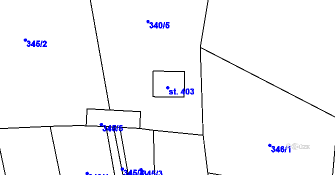 Parcela st. 403 v KÚ Šemnice, Katastrální mapa