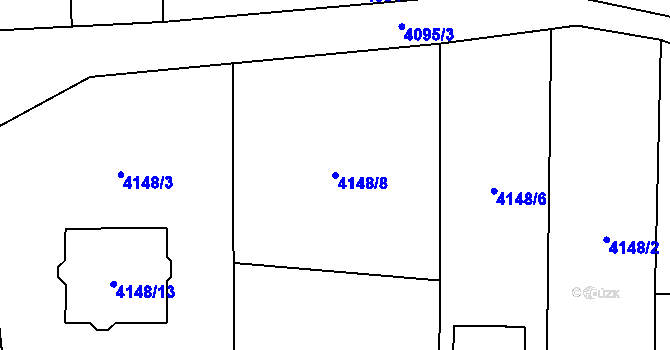 Parcela st. 4148/8 v KÚ Šenov u Ostravy, Katastrální mapa