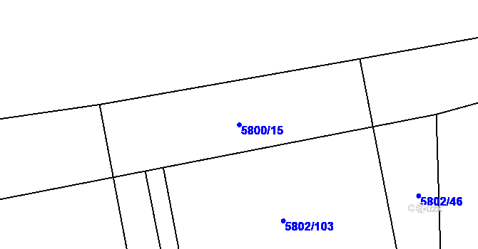 Parcela st. 5800/15 v KÚ Šenov u Ostravy, Katastrální mapa