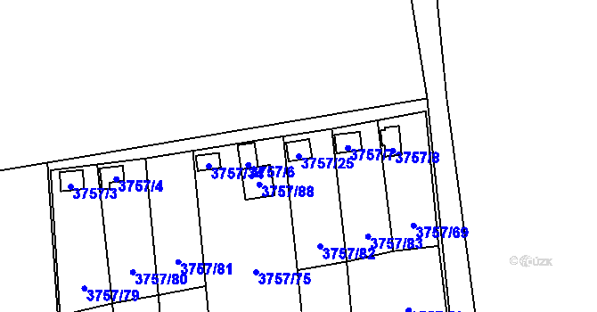 Parcela st. 3757/25 v KÚ Šenov u Ostravy, Katastrální mapa