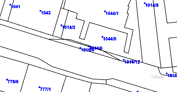 Parcela st. 1044/6 v KÚ Šenov u Ostravy, Katastrální mapa