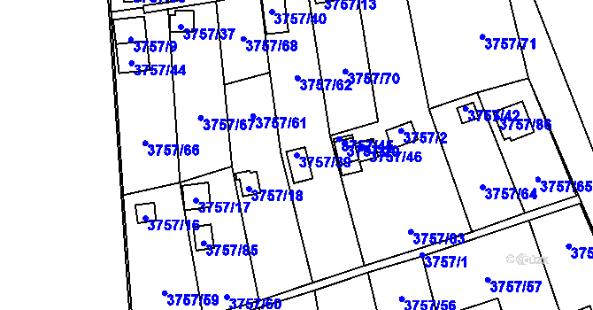 Parcela st. 3757/39 v KÚ Šenov u Ostravy, Katastrální mapa