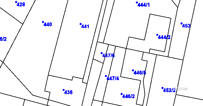 Parcela st. 447/6 v KÚ Šenov u Ostravy, Katastrální mapa