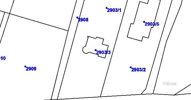 Parcela st. 2903/3 v KÚ Šenov u Ostravy, Katastrální mapa