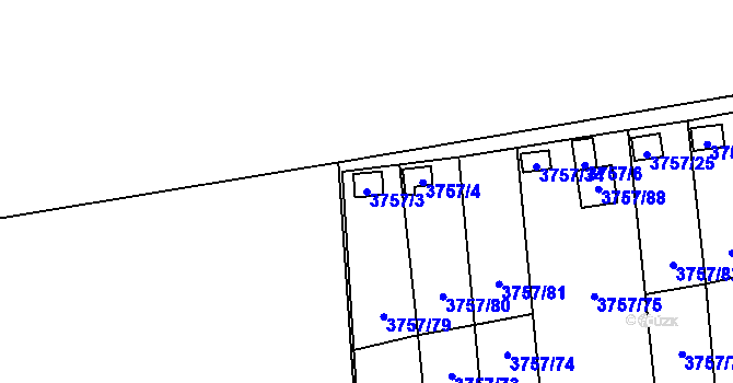 Parcela st. 3757/3 v KÚ Šenov u Ostravy, Katastrální mapa