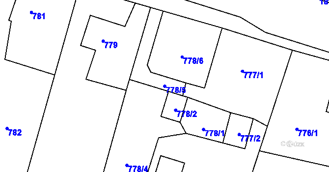 Parcela st. 778/5 v KÚ Šenov u Ostravy, Katastrální mapa