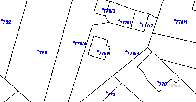 Parcela st. 778/7 v KÚ Šenov u Ostravy, Katastrální mapa