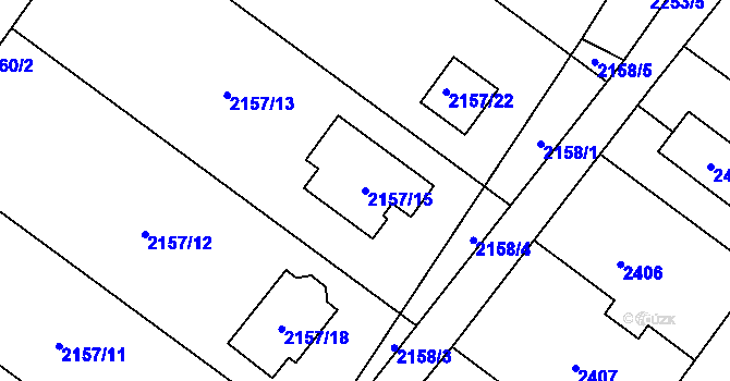 Parcela st. 2157/15 v KÚ Šenov u Ostravy, Katastrální mapa