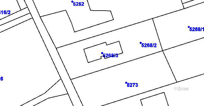 Parcela st. 5268/3 v KÚ Šenov u Ostravy, Katastrální mapa