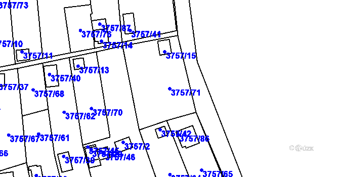 Parcela st. 3757/71 v KÚ Šenov u Ostravy, Katastrální mapa